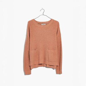 Madewell Patch Pocket Pullover Sweater in Heather Rosewater - sz XX-Small